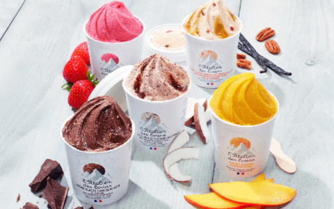 Des pots de glaces de l'Atelier des Ecrins