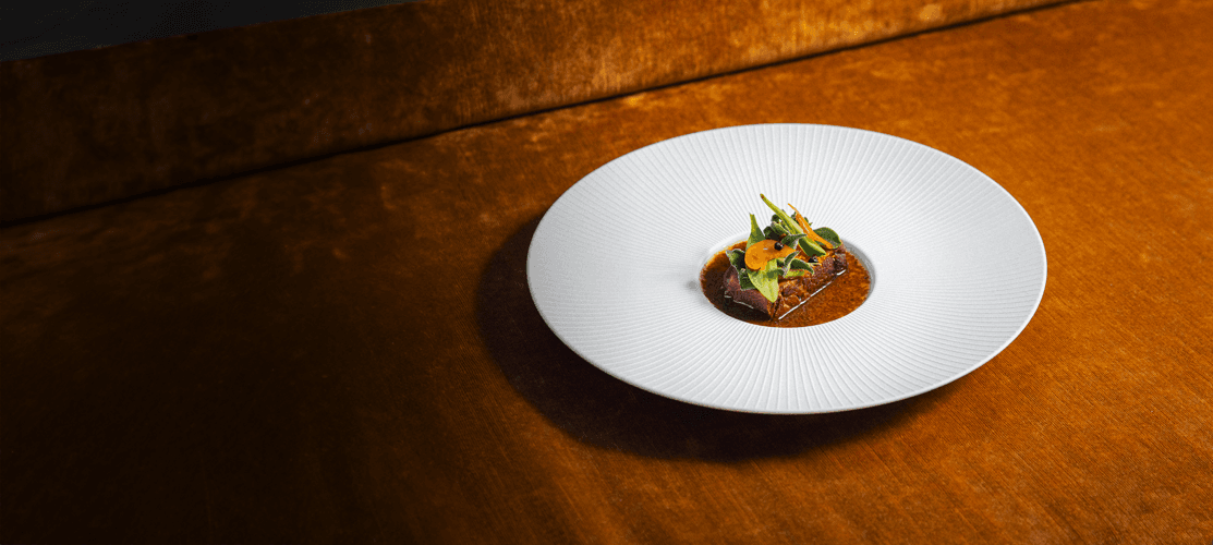 Une assiette du chef Camille Saint-M'leux, partenaire automne-hiver de Transgourmet en restauration commerciale