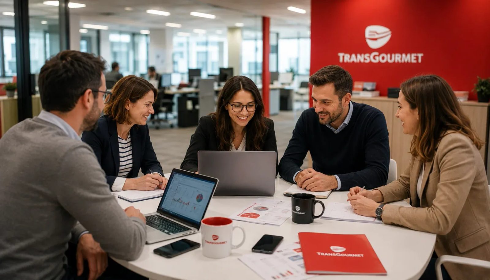 Une équipe travaille collaborativement dans une salle de réunion
