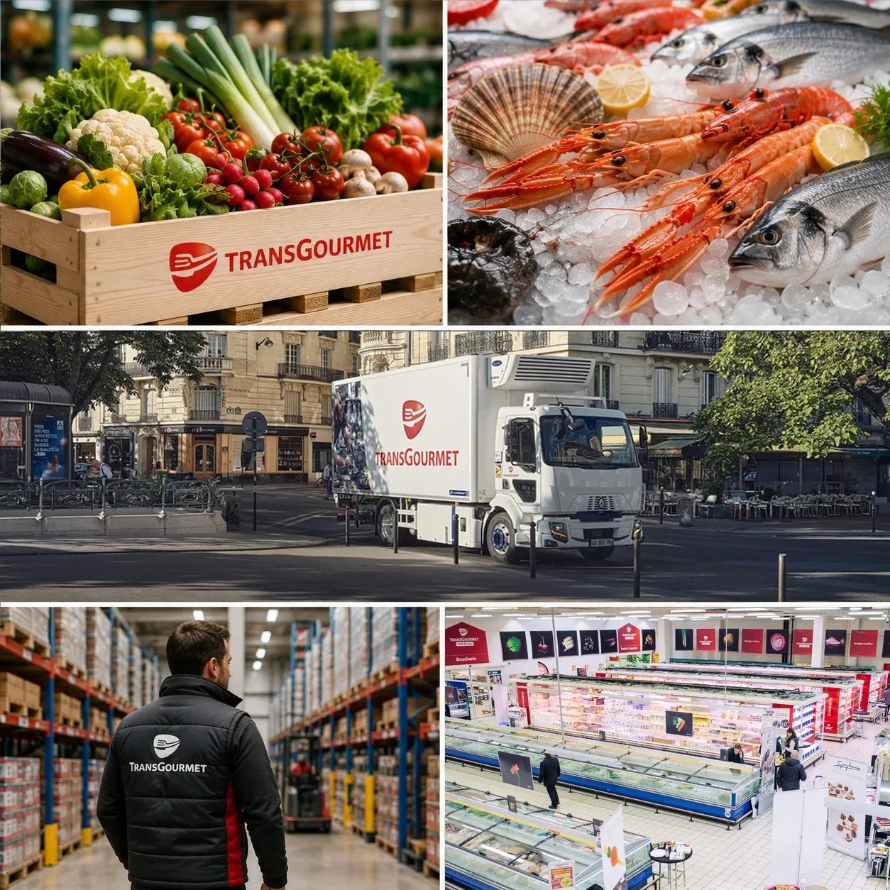 Montage photos représentant les activités de Transgourmet