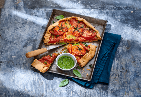 Une pizza réalisée avec des produits bio Transgourmet Natura