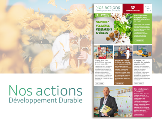 Transgourmet - Newsletter développement durable janvier 2022